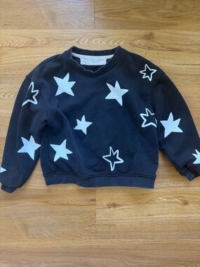 Kids Black Star Print Crewneck Sweatshirt